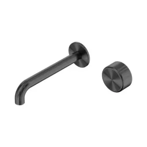 Nero Serenity Progressive Wall Basin Mixer 220mm Spout With Metal Handle Gun Metal by Nero Tapware, a Bathroom Taps & Mixers for sale on Style Sourcebook