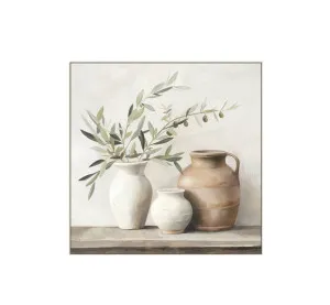 Olives and Urn Wall Art Canvas 80cm x 80cm by Luxe Mirrors, a Artwork & Wall Decor for sale on Style Sourcebook