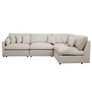 Millie 5 Seater Spill-Resistant Modular Sofa in Light Beige by Luxo Furniture, a Sofas for sale on Style Sourcebook