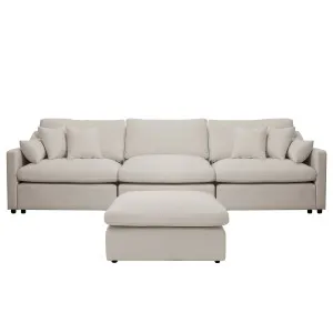 Millie 4 Seater Spill-Resistant Corner Sofa in Light Beige by Luxo Furniture, a Sofas for sale on Style Sourcebook