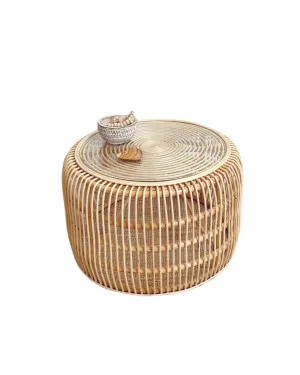 Bessie Rattan Coffee Table with Glass Top by Koko Collective, a Coffee Table for sale on Style Sourcebook