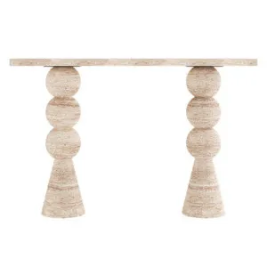 Sandford 135cm Pillar Concrete Hallway Table in Travertine by Luxo Furniture, a Console Table for sale on Style Sourcebook