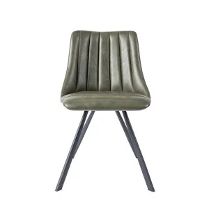 Phillipa Dining Chair - Olive Green Faux Leather by null, a Dining Chairs for sale on Style Sourcebook