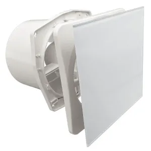 Fanco Dynamic 150 Square Wall/Ceiling Exhaust Fan with Glass Panel White by Fanco, a Exhaust Fans for sale on Style Sourcebook
