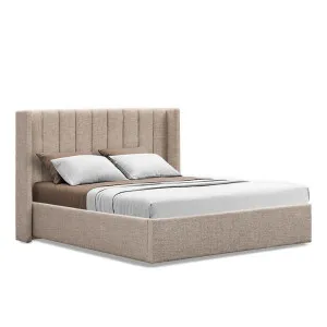Hillsdale Queen Wide Base Bed Frame - Pale Beige by Interior Secrets - AfterPay Available by Interior Secrets, a Beds & Bed Frames for sale on Style Sourcebook