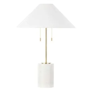 Eillit Table Lamp - White & Brass by Interior Secrets - AfterPay Available by Interior Secrets, a Lamps for sale on Style Sourcebook