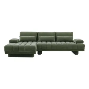 Carrie Sofa Bed + LHF Chaise in Fam Green by OZ Design, a Sofa Beds for sale on Style Sourcebook