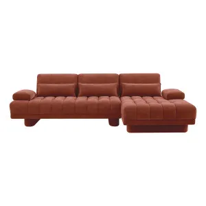 Carrie Sofa Bed + RHF Chaise in Fam Terracotta by OZ Design, a Sofa Beds for sale on Style Sourcebook