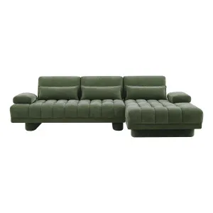 Carrie Sofa Bed + RHF Chaise in Fam Green by OZ Design, a Sofa Beds for sale on Style Sourcebook
