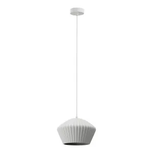 Calibo Munia Sculptural Fluted Dome Pendant with Paintable Gypsum Surface White by Calibo, a Pendant Lighting for sale on Style Sourcebook