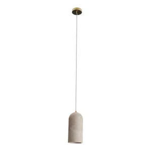 Calibo Inspire Crafted Travertine Round Top Cylinder Pendant Light Beige by Calibo, a Lighting for sale on Style Sourcebook