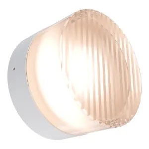 Calibo Gull Round Ribbed Acrylic 3CCT LED Exterior Wall Light White by Calibo, a Outdoor Lighting for sale on Style Sourcebook