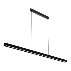 Calibo Avocent 1500mm Slim Timber Triangular Edge LED Linear Pendant Black Ash with Black by Calibo, a Pendant Lighting for sale on Style Sourcebook