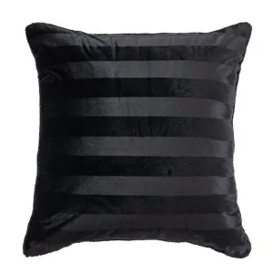 Morgan and Reid Black Velvet Stripe Snuggle Fleece European Pillowcase Pair by null, a Cushions, Decorative Pillows for sale on Style Sourcebook