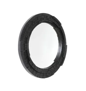 Modern Edge Round Wall Mirror 101cm available in 2 colour Matte Black by Luxe Mirrors, a Mirrors for sale on Style Sourcebook