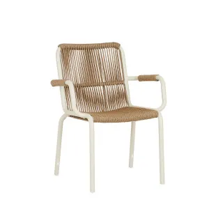 Delphi Sands Dining Arm Chair - Natural Weave - Ivory White by null, a Chairs for sale on Style Sourcebook