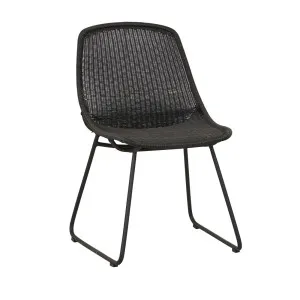 Granada Scoop Closed Weave Alu Chair - Licorice by null, a Chairs for sale on Style Sourcebook