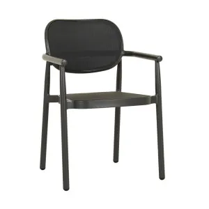 Montroi Malla Dining Armchair - Carbon Grey Textilene - Black by null, a Chairs for sale on Style Sourcebook
