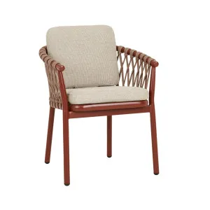 Montroi Weave Dining Armchair - Sunbaked Clay - Natural by null, a Chairs for sale on Style Sourcebook