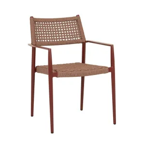 Montroi Repose Dining Armchair - Burgundy Rope - Sunbaked Clay by null, a Chairs for sale on Style Sourcebook