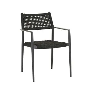 Montroi Repose Dining Armchair - Black Rope - Iron Stone by null, a Chairs for sale on Style Sourcebook