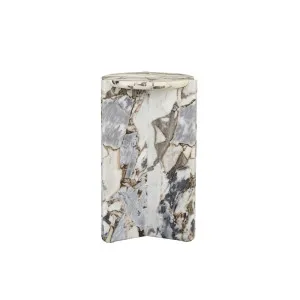 Venus Revolve Side Table - Satin Ocean Marble by null, a Side Table for sale on Style Sourcebook