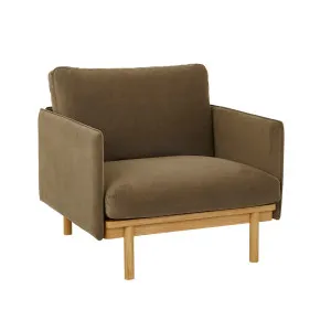 Tolv Pensive Sofa Chair - Olive Nano-Suede - Light Oak by null, a Chairs for sale on Style Sourcebook