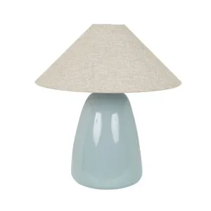 Lorne Pebble Table Lamp - Powder Blue - Oatmeal by null, a Table & Bedside Lamps for sale on Style Sourcebook