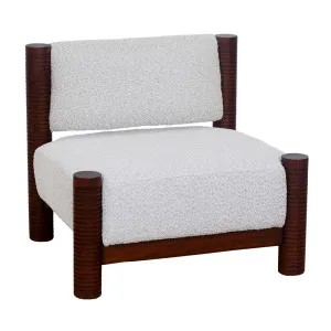 Trove Ridged Occasional Chair - Ivory Boucle - Chestnut by null, a Chairs for sale on Style Sourcebook