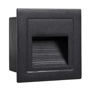 Havit Trin Midi Square LED Weatherproof Recessed Outdoor Step Light 240V AC Black by Havit, a Outdoor Lighting for sale on Style Sourcebook