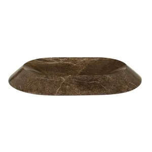 Rufus Bevel Oval Bowl Large - Emperador by null, a Decorative Plates & Bowls for sale on Style Sourcebook