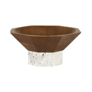 Theron Zenith Low Bowl - Mocha Marble - Pecan Mango Wood by null, a Decorative Plates & Bowls for sale on Style Sourcebook
