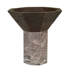 Theron Zenith Tall Bowl - Celestial Marble - Mocha Mango Wood by null, a Decorative Plates & Bowls for sale on Style Sourcebook