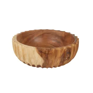 Acadia Ripple Bowl Small - Natural Teak by null, a Decorative Accessories for sale on Style Sourcebook