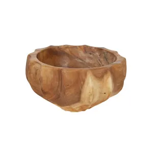 Acadia Ripple Bowl Large - Natural Teak by null, a Decorative Accessories for sale on Style Sourcebook