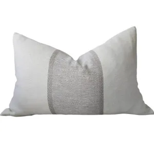 Elodie Wool Linen Cushion 40x60cm Lumbar - Off White | Natural Herringbone | White Grey by null, a Cushions, Decorative Pillows for sale on Style Sourcebook
