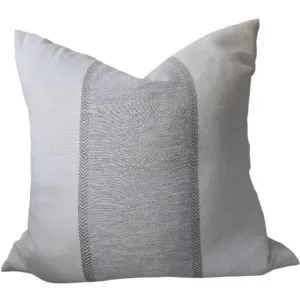 Elodie Linen Wool Cushion 55cm Square - Off White | Natural Herringbone | Natural Grey by null, a Cushions, Decorative Pillows for sale on Style Sourcebook