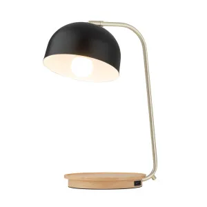 Mercator Jonte USB Charging Table Lamp (E27) Black by Mercator, a Table & Bedside Lamps for sale on Style Sourcebook