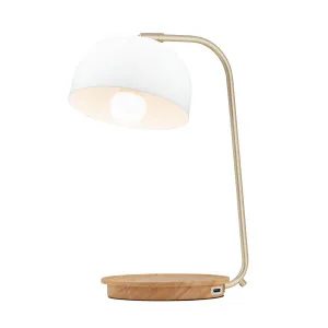 Mercator Jonte USB Charging Table Lamp (E27) White by Mercator, a Table & Bedside Lamps for sale on Style Sourcebook