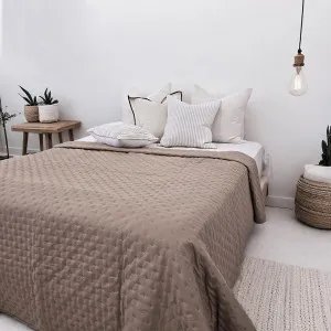 Darla Quilted Polyester Bed Cover Massive Blanket Coverlet 220cm x 240cm - Beaver Brown by null, a Quilts & Bedspreads for sale on Style Sourcebook