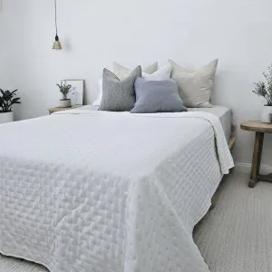 RESTOCK AUGUST - Darla Quilted Polyester Bed Cover Massive Blanket Coverlet 220cm x 240cm - White by null, a Quilts & Bedspreads for sale on Style Sourcebook