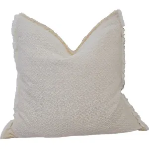 Danica Linen Cotton Woven Cushion 55cm Square - White | Ivory by null, a Cushions, Decorative Pillows for sale on Style Sourcebook