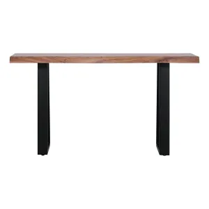 Draper Live Edge Console Table 140cm in Acacia / Black by OZ Design, a Console Table for sale on Style Sourcebook