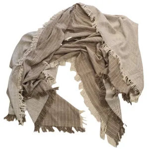 PREORDER MID AUGUST DROP | Everly Pure Linen Fringe Reversible Throw 140cm x 220cm - Khaki by null, a Cushions, Decorative Pillows for sale on Style Sourcebook