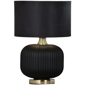 CLA Lusso Modern Antique Brass Fluted Ceramic Table Lamp Small by Compact Lamps Australia, a Table & Bedside Lamps for sale on Style Sourcebook