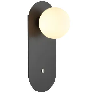 CLA Ovalis Modern Interior Wall Light Opal Diffuser Gold Oblong Base with Switch Black by Compact Lamps Australia, a Wall Lighting for sale on Style Sourcebook