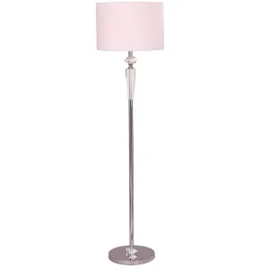CLA Cristallo Contemporary Chrome Floor Lamp Drum Shade Crystal Highlight White by Compact Lamps Australia, a Floor Lamps for sale on Style Sourcebook