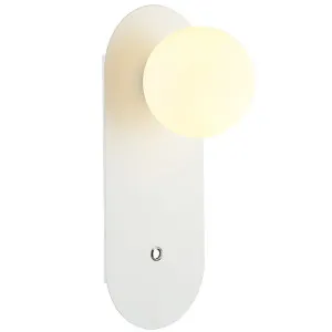 CLA Ovalis Modern Interior Wall Light Opal Diffuser Gold Oblong Base with Switch White by Compact Lamps Australia, a Wall Lighting for sale on Style Sourcebook