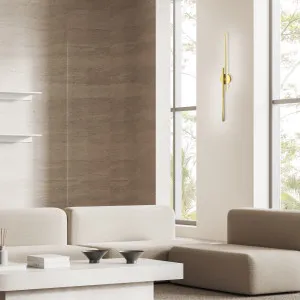 CLA Racha Minimalist Double Tube LED Wall Light with Built In Switch Brass by Compact Lamps Australia, a Wall Lighting for sale on Style Sourcebook
