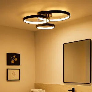 Zola Black Modern LED Semi-Flush Mount Ceiling Light 3-Light by Cougar, a LED Lighting for sale on Style Sourcebook